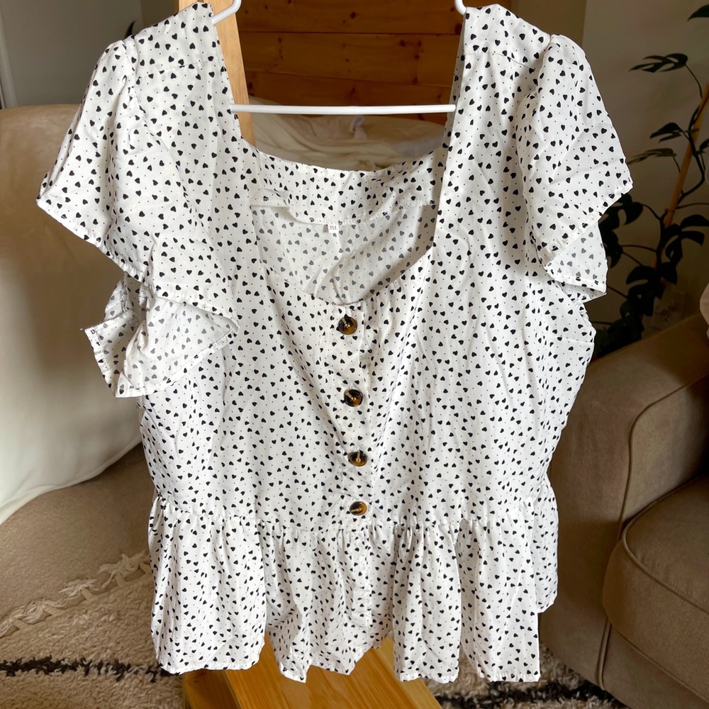Shein Heart Peplum Top size 3X